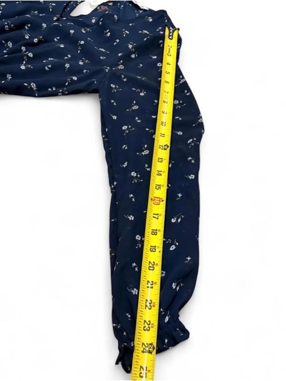 NWT Hollister Navy Floral Wrap Front Sheer Romper | Large